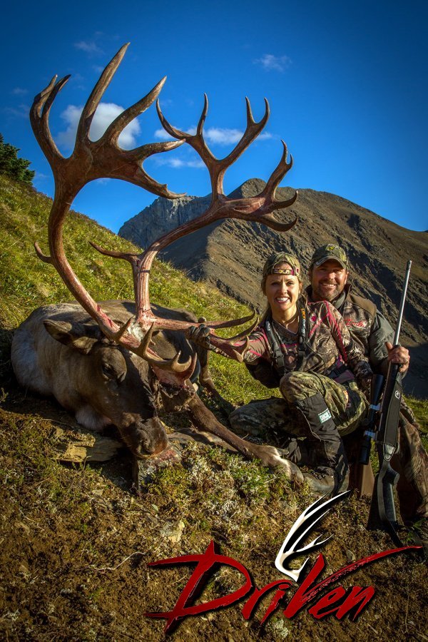 Pat and Nicole with Nicole's caribou